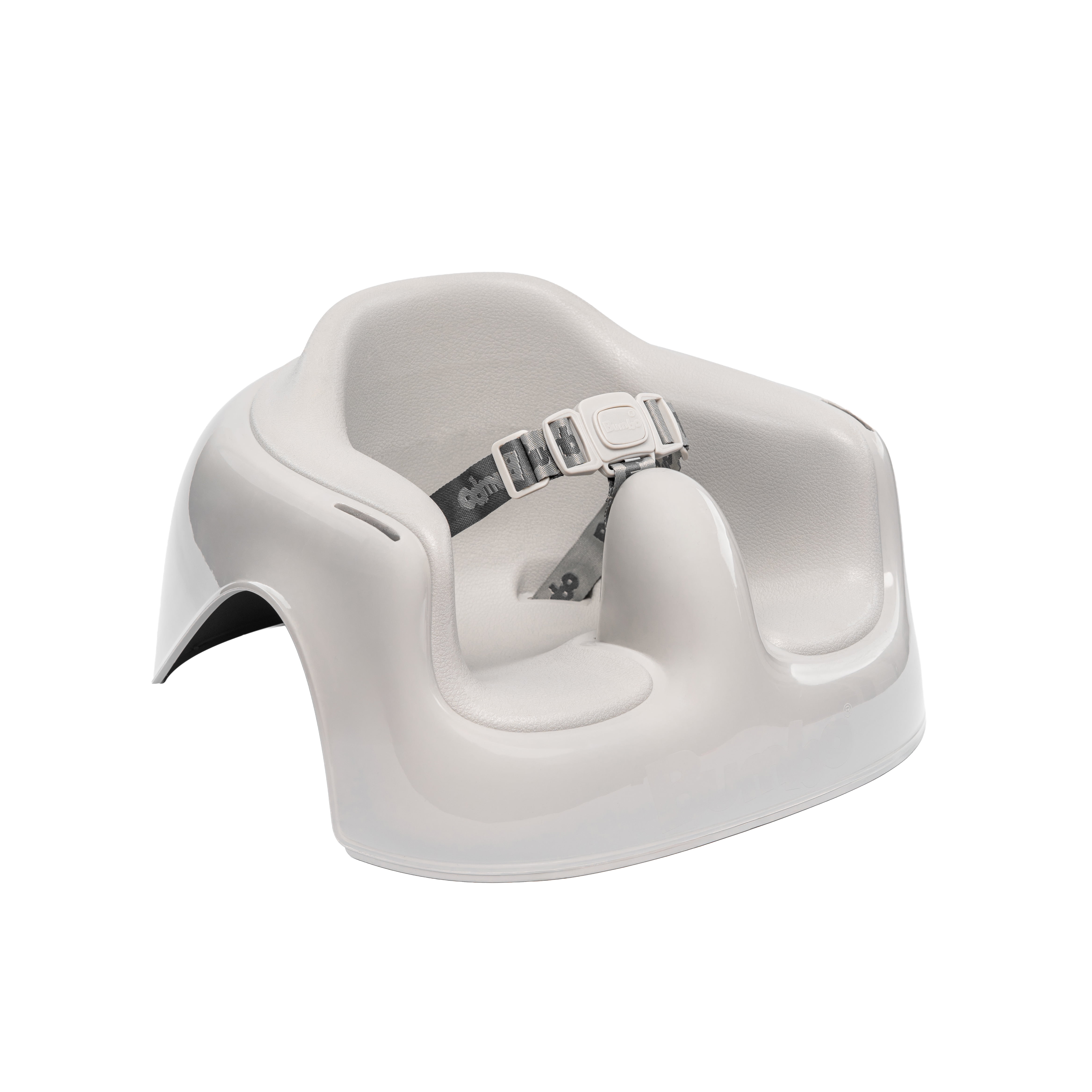 Bumbo Floor Seat Lite & Tray Combo for Infant Feeding and Play, Plastic, Grey