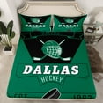 thumbnail image 2 of jejeloiu Boys Hockey Game Twin Sheet Sets,Sport City Twin Fitted Sheet,Dallas Flat Sheet For Teens Kids,Breathable Home Decor,3pcs, 2 of 7