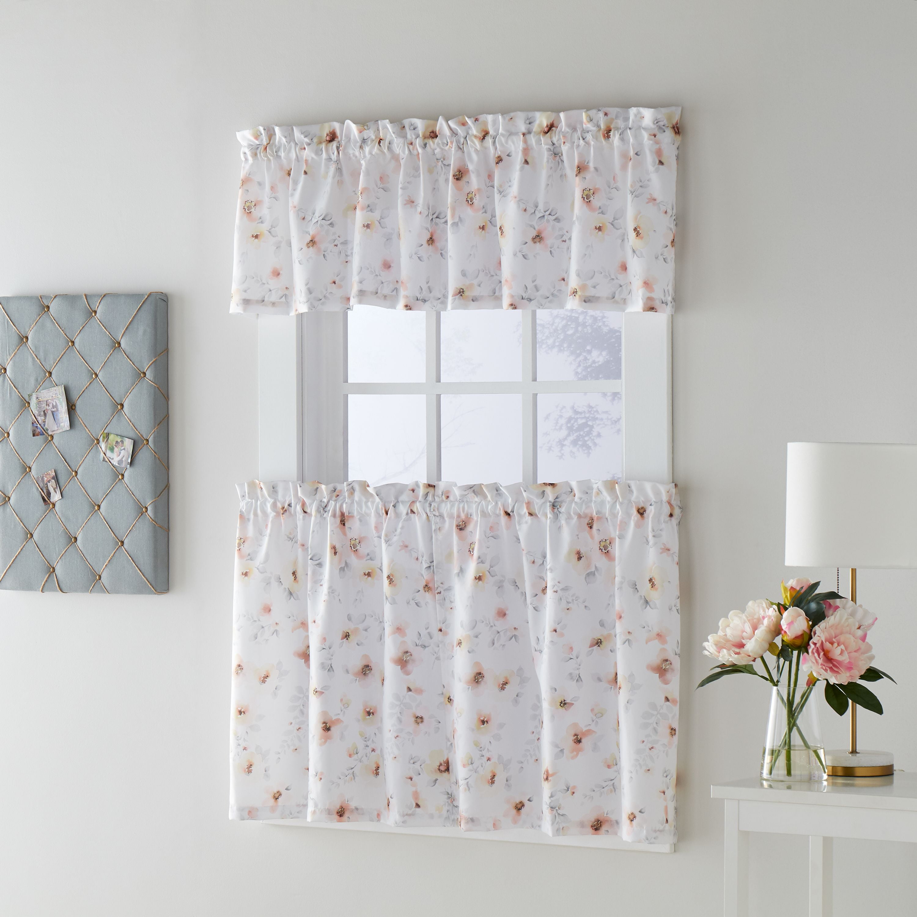 SKL Home Blushing Blooms Window Curtain Tier Pair or Valance - Walmart.com