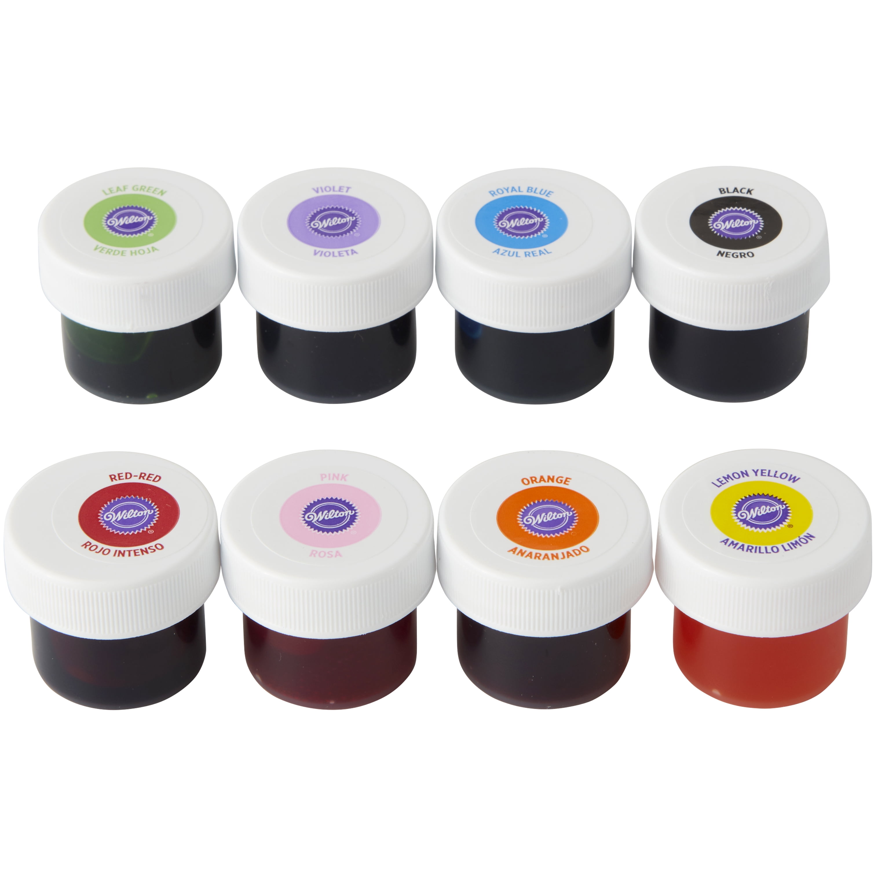 Wilton 8-Piece Gel Food Coloring Set, 4 oz. (Purple, Blue, Green, Black,  Yellow, Orange, Pink, Red) 