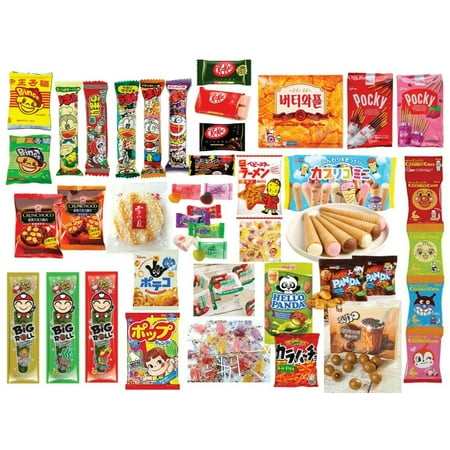 Japanese Asian Snack Pack, Candy rice crackers chocolate Seller's Pick of 25 Pieces; Mystery pack with Gift