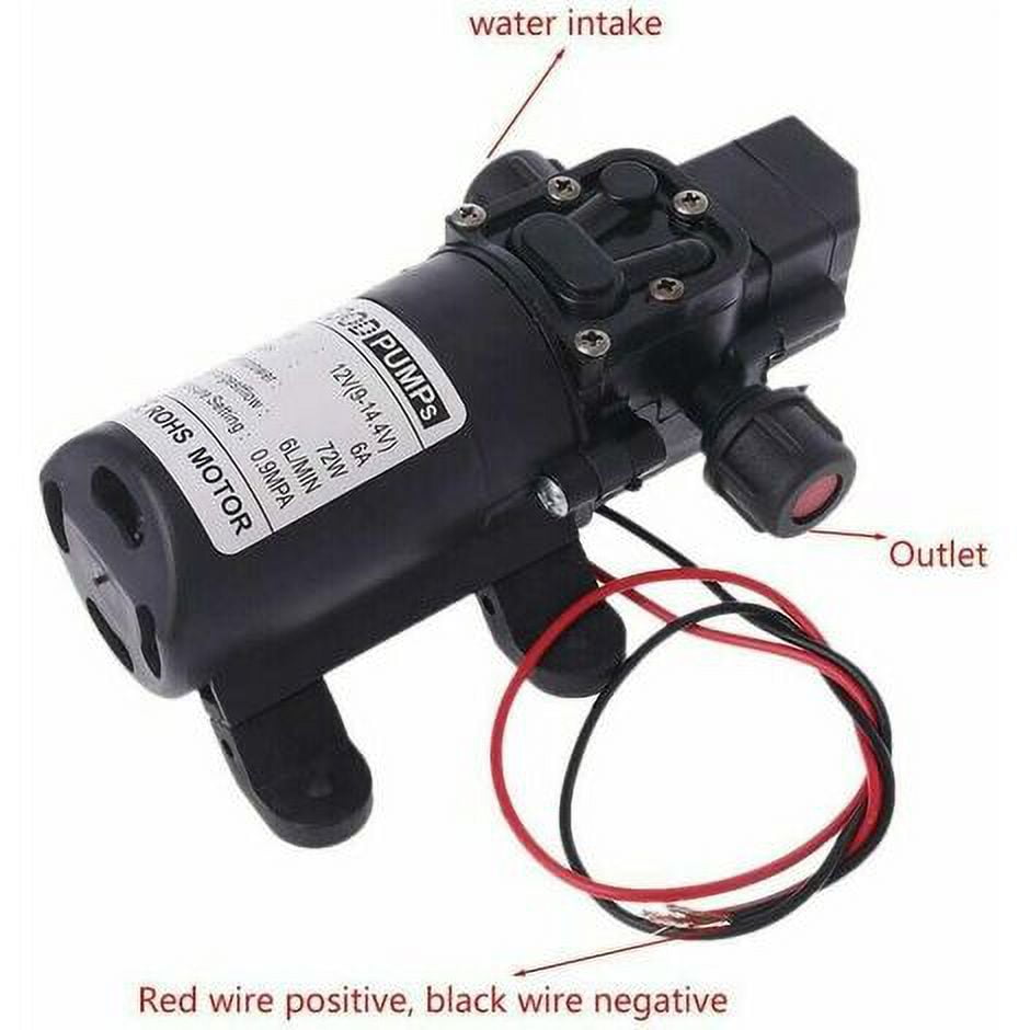 RV Water Pump 12V DC 12V 60W 130FT 6L/min High Pressure Water Pump Diaphragm Primer Pump RV Water Pump (Voltage: 12V)