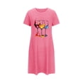 thumbnail image 4 of Shorts pour Femmes, Chemises à Manches Courtes pour Femmes, Chemise de Nuit Courte Surdimensionnée pour Femmes Mode avec Imprimé sur la Poitrine Robe de Nuit à Manches Courtes, 4 of 5