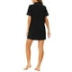 thumbnail image 3 of INSPIRAR CHIC Camisa de Noche de Botones para Mujeres Vestido de Pijamas de Manga Corta Verano Ropa de Noche M Negro, 3 of 6
