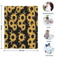 thumbnail image 4 of Black Moon Sunflower Pattern Blanket,Comfortable Soft Flannel Throw Blanket,All Season,Warm Lightweight Blankets for Sofa Bed Couch Living Room Chair,30"x40", 4 of 4