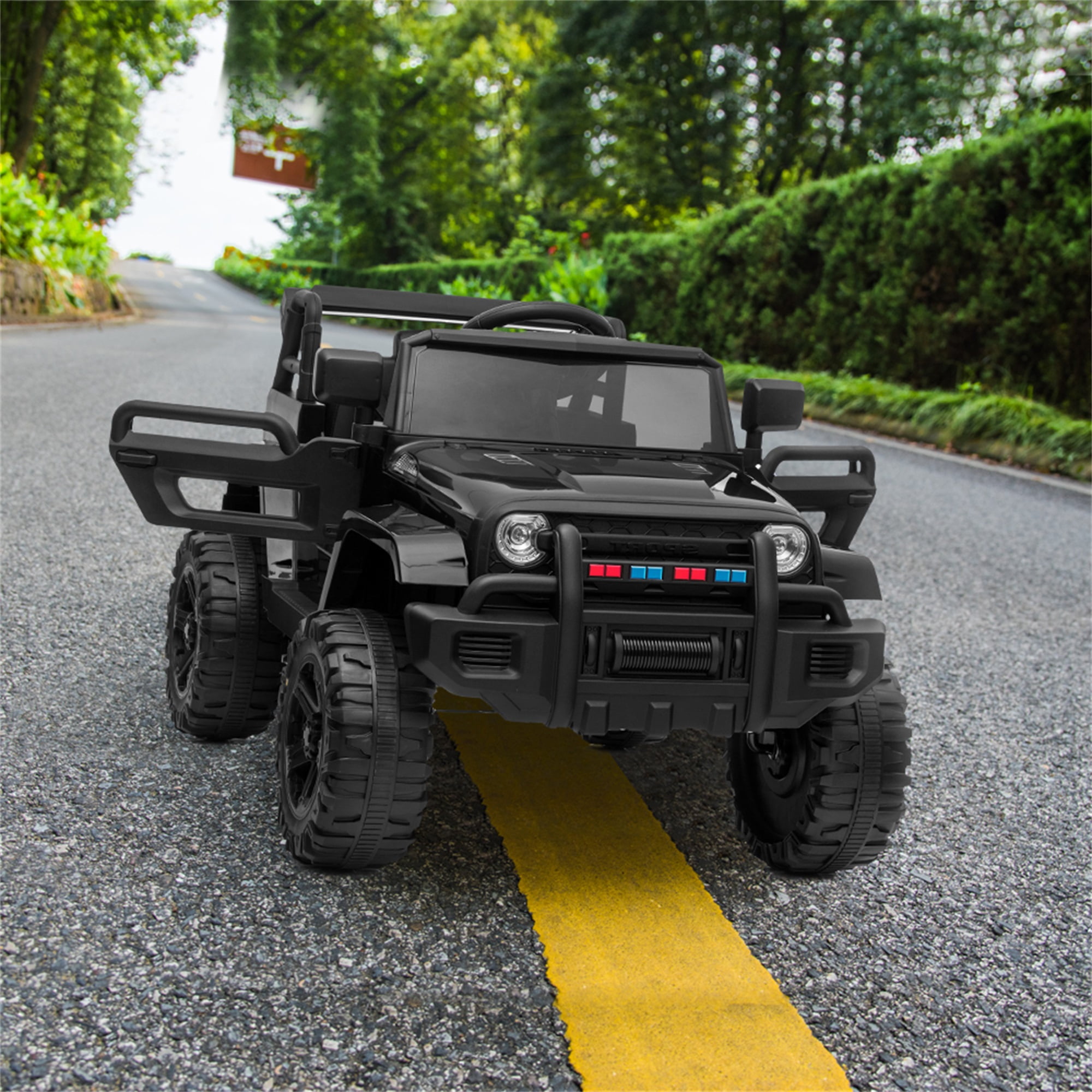 CIPACHO 12V Powered Electric Car Dual Drive, Ride Ons for Kids Car with 2.4G Remote Control, Black