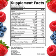 Consult Health VOLUMAGEN Skin Plumping Collagen Gummies with Verisol Bioactive Collagen Peptides, Biotin, Decrease Wrinkles, Increase Skin Elasticity, Natural Berry Flavor,120 Count