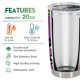 thumbnail image 4 of Taza de café Travel Tumbler Oasisdream de acero inoxidable de 600 ml, 4 of 6