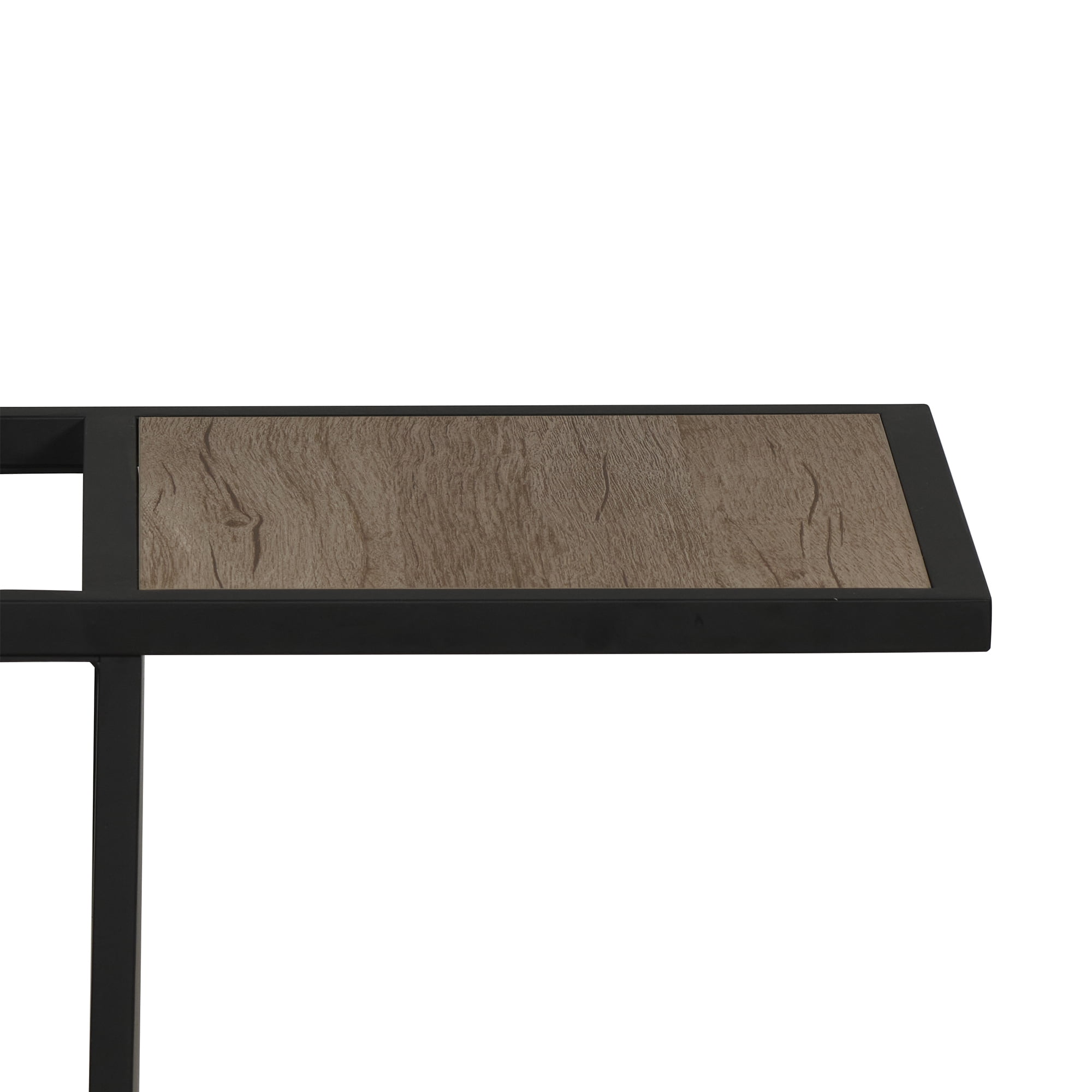 Better Homes & Gardens 54"  Matte Black Metal Floor Lamp with Faux Wood Table and Magazine Rack