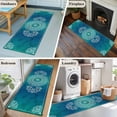 thumbnail image 5 of Teal Blue Boho Runner Rug 2x6 FT,Non Slip Hallway Rugs,Retro White Rustic Flower Ethnic Pattern Washable Soft Floor Carpet Throw Runner Carpet Long Rugs for Entryway Kitchen Bedside Sliding Door, 5 of 8