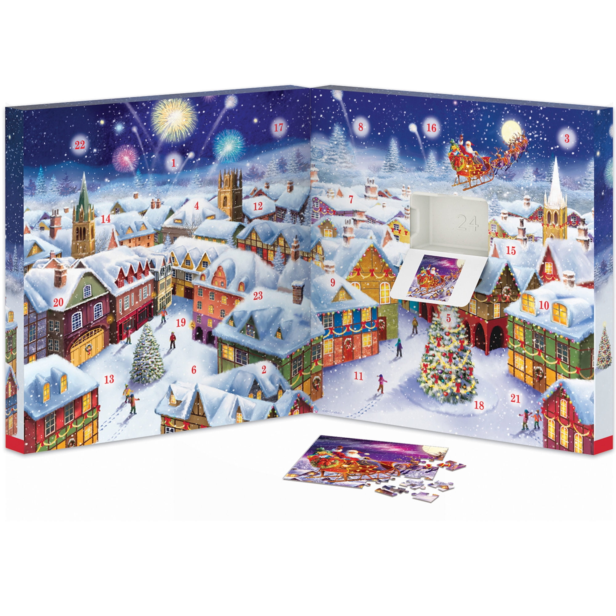 Eurographics: Puzzle Advent Calendar: Christmas Memories - 24 Daily Unique Individual Jigsaws, 5 x 5" 50pc Each, 1200pcs Total, Holiday Countdown Gift