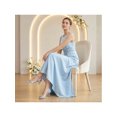 thumbnail image 5 of BLISSFUL STEP Peep Toe Flower Rhines Slingback Clear Block Heels Sandals for Women Light Blue 9.5, 5 of 6