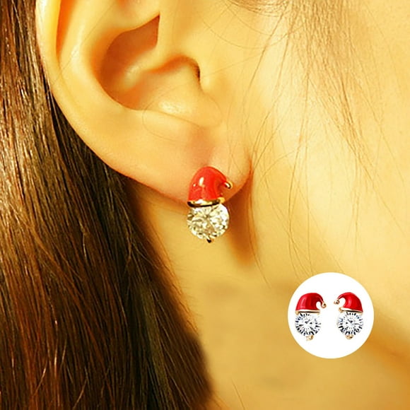 TopLLC Earrings Gold Ladies Christmas Earrings Christmas Hat Earrings Earrings stud earrings