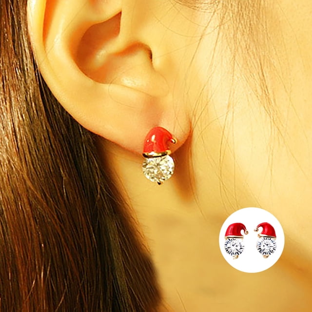 Pendientes de Navidad Wmkox8yii sombrero de muñeco de nieve multicolor