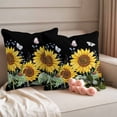 thumbnail image 2 of Sunflowers Outdoor Waterproof Pillow Covers, Botanical Watercolor Butterfly Plant Decorative Square Throw Pillowcase Sofa Cushion Sham for Patio/Couch/Chair, 26"x26" 2 Pack, 2 of 8