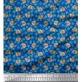 thumbnail image 1 of Soimoi Modal Satin Fabric Leaves & Owl Cartoon Decor Fabric Printed Yard 42 Inch Wide, 1 of 3