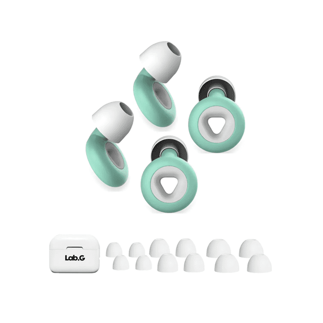 2pcs Tapones Dormir Para Oídos Con Reducción De Ruido 25db Lab.G Verde, Blanco
