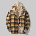 thumbnail image 1 of Meichang Men's Fleece Jackets Plus Size Plaid Hoodies Fall Button Down Shirt Jacket Regular Fit Long Sleeve Lightweight Jacket, 1 of 4