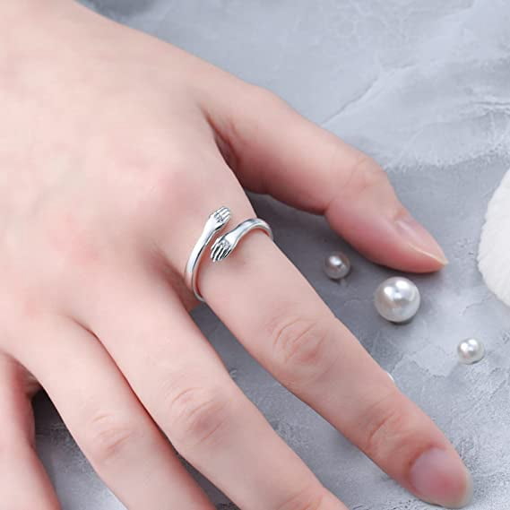 Bague feuille d'olivier bague pouce en argent bague ouverte réglable bijoux pour femmes et
