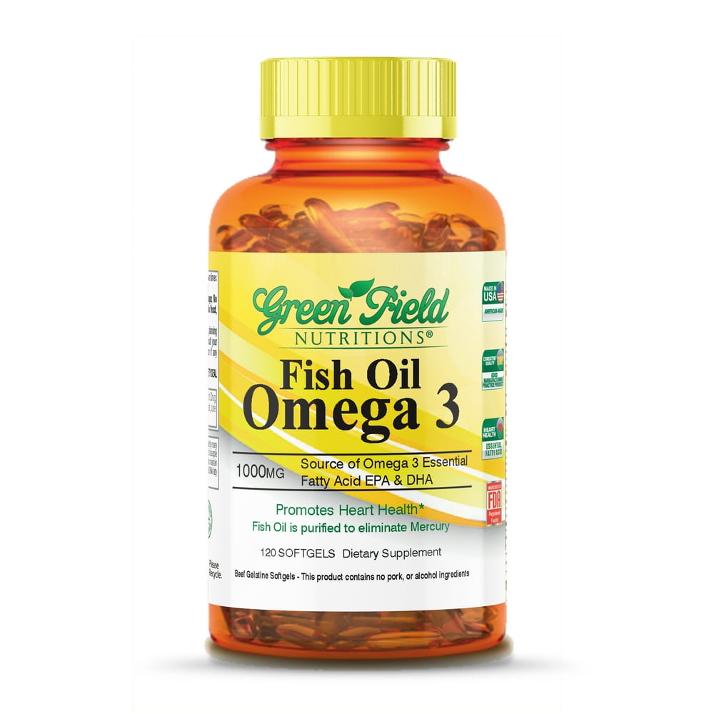 Greenfield Nutritions Halal Fish Oil 1000mg, 120 Softgels, Omega 3