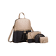 thumbnail image 1 of Conjunto De Mochilas Malubero Bolsas De Cuero 4 Piezas Nude Con Negro, 1 of 5