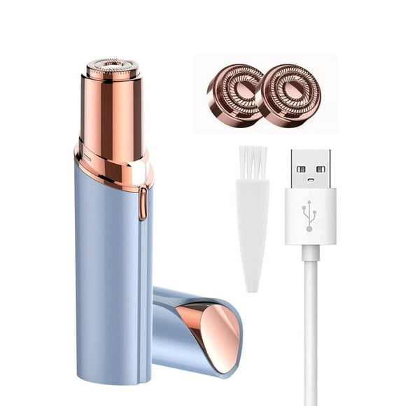 Depiladora Facial USB Portátil Mujer, con 2 Cabezal Azul