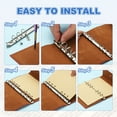 thumbnail image 4 of Mecanismos de Binder de 6 Agujeros A6 Uxcell, 2 Conjuntos de Reemplazo de O Ring de 0.8", 4 of 7