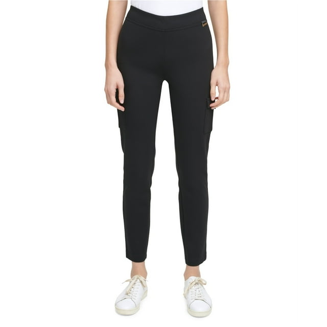 Calvin Klein Pantalon Cargo Décontracté Uni pour Femmes, Noir, Très Petit