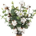 thumbnail image 6 of 1 Cotton 4 1Pcs for Leaves Heads Cotton Leaves Home Cotton Bouquet Farmh Cotton Stems Artificial Flowers, 6 of 7