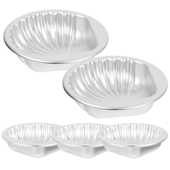 CIMAXIC 5Pcs Mini Tart Pans for Baking Egg Tart Molds and Pudding Molds in Silver for Professional Use