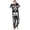 Black_002, variant on HNMKIU Halloween Family Matching Skeleton Print Hooded Zip Up for Mom and Kid Cozy Cartoon Animal Pajama Jumpsuit
