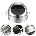 thumbnail image 4 of Stainless Steel Exterior Wall Air Outlet Grille Round Heating Cooling Vent Cover, 4 of 8