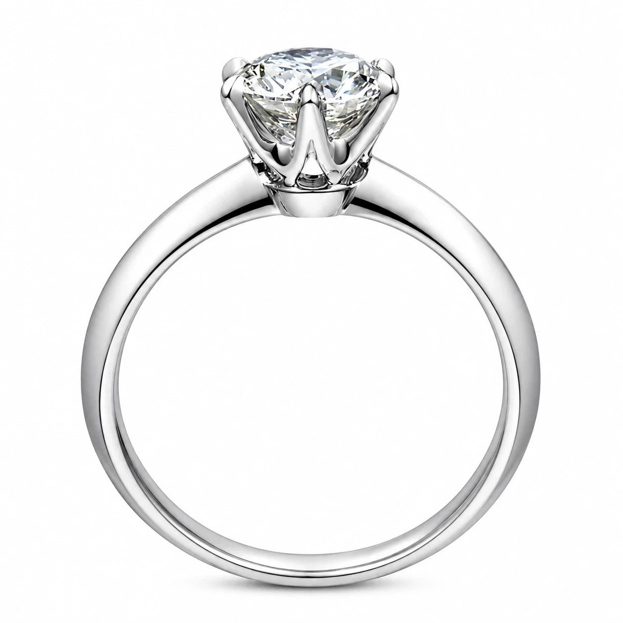 Moissanite Engagement Ring 2CT VVS1 Clarity D Color Round Brilliant Cut 925 Sterling Silver Promise Wedding Ring for Women with GRA Certificate