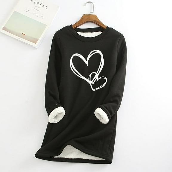Awdenio Long Sleeve Sweatshirts For Women Women's Pickleball Printed Casual Style Fashion Plush Warm Underwear Long Sleeve Round Neck Top