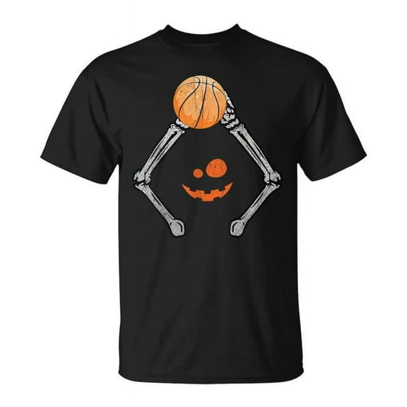 SR Basketball Skeleton Halloween Boys Basketball Halloween T-Shirt