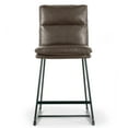thumbnail image 2 of Set of 2 Ave Iron Frame Cappuccino Brown Faux Leather Counter Stool with Stitching, 2 of 3