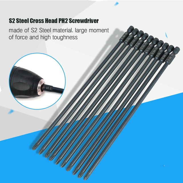 Screwdriver Bits Set, Cross Head Bit, Hex Shank Screwdriver Bits Set 200mm Electric Drills For Air Screwdrivers