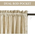 thumbnail image 3 of Chezmoi Collection Lux Beige Crushed Velvet Curtains 2 Panel Set, Room Darkening Luxury Distressed Velvet Rod Pocket Window Drapes for Living Room Bedroom 50" W x 84" L, 3 of 9