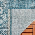 thumbnail image 6 of SAFAVIEH Courtyard Fowler Geometric Indoor/Outdoor Area Rug, Teal/Grey, 5'3" x 7'7", 6 of 10