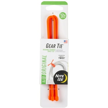 Nite Ize 149966 12 in. Reusable Rubber Twist Gear Tie, Orange - Pack of 6