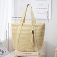 thumbnail image 4 of Straw Beach Bags for Women Woven Beach Tote Bag Casual Boho Large Shoulder Handbags Purse for Vacation Holiday, 4 of 7