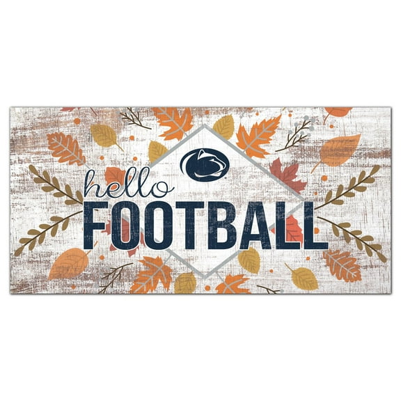 White Penn State Nittany Lions 6'' x 12'' Hello Football Wall Art