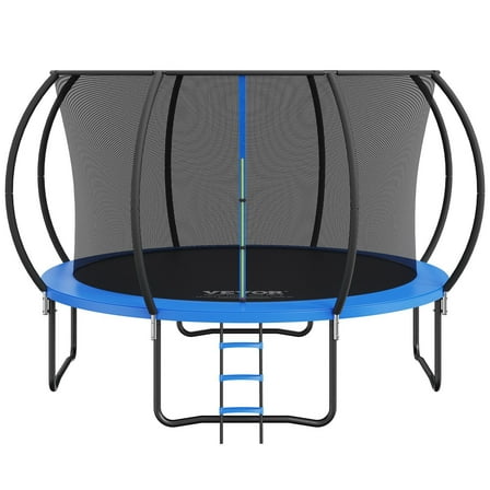 VEVOR 12FT Heavy Duty Trampoline with Enclosure Net, Ladder, & Curved Pole for Kids & Adults