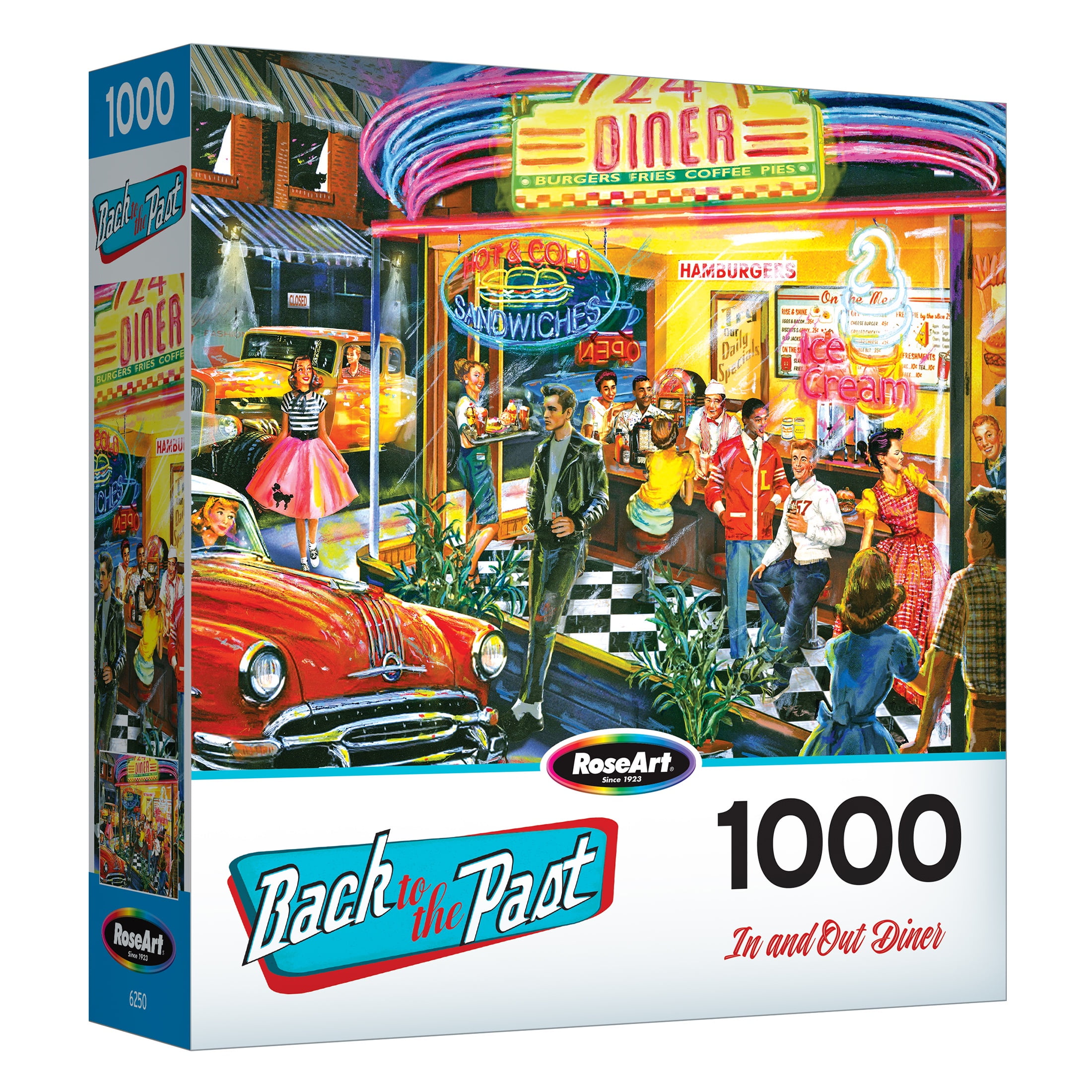 RoseArt Back to the Past 1000-Piece In and Out Diner Adult Interlocking Puzzle