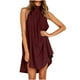 thumbnail image 1 of Moda mujer verano casual sin mangas sexy halter dobladillo irregular vestido sólido Fridja  hjkh1454, 1 of 9