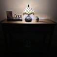 thumbnail image 2 of Tiffany Mini Table Lamp Beige Stained Glass Crystal Beans Included LED Bulb Dragonfly Base for Living Room Dining Room Bedroom Bedside 12'H*8"W, 2 of 7