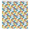 thumbnail image 3 of Geometric Shower Curtain, Bauhaus Inspired Intersected Circular Shapes of Color Blocks and Dotted Lines, Fabric Bathroom Set with Hooks, 69W X 70L Inches, Multicolor, by Ambesonne, 3 of 3