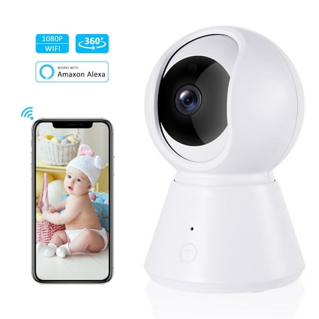Security Camera WiFi IP Camera - IPOW 1080P FHD Home Wireless Baby/Pet Camera Work with Alexa - YI Cloud Storage Two Way Audio Motion Detection Night Vision Remote