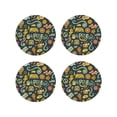 thumbnail image 1 of Vsdgher Colorful Hippie Print Leather Coasters for Drinks, Durable Drink Coasters 4 Set for Tabletop Protection, Luxurious Home Décor and Housewarming Gift-Round Shape, 1 of 6