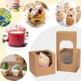 thumbnail image 4 of CEYAZYE 20Pcs Paper Cupcake Boxes Pre-Assembled Baking Paper Cupcake Boxes with Transparent Windows Liners for Family Gatherings,Weddings,Coffee Shops,Bakeries,Birthday Parties(3.5“x3.5”),Brown, 4 of 7